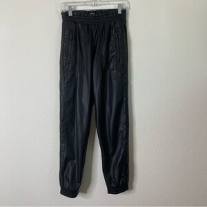 Alp N Rock womens black faux leather joggers XS